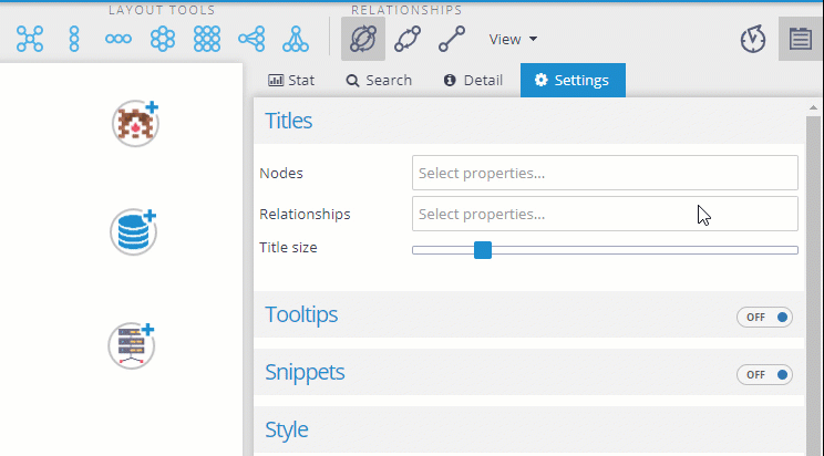 Multiple element titles in Graphlytic visualization