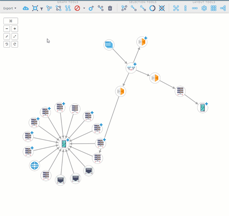 Zoom panel options, e.g. rotate or stretch in Graphlytic visualization