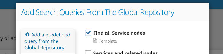 Graphlytic: Query Template with the name Find all Service nodes