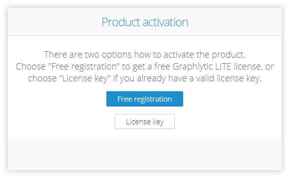 Graphlytic LITE Server activation - activation options