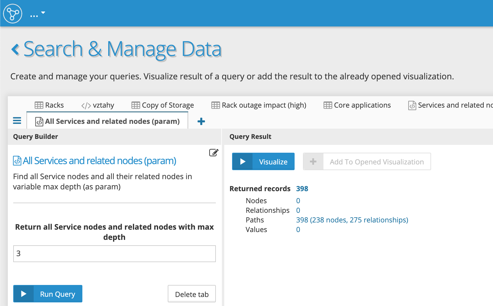 Graphlytic: Result of Query Template with param Find_all_Service_nodes_and_all_related_nodes