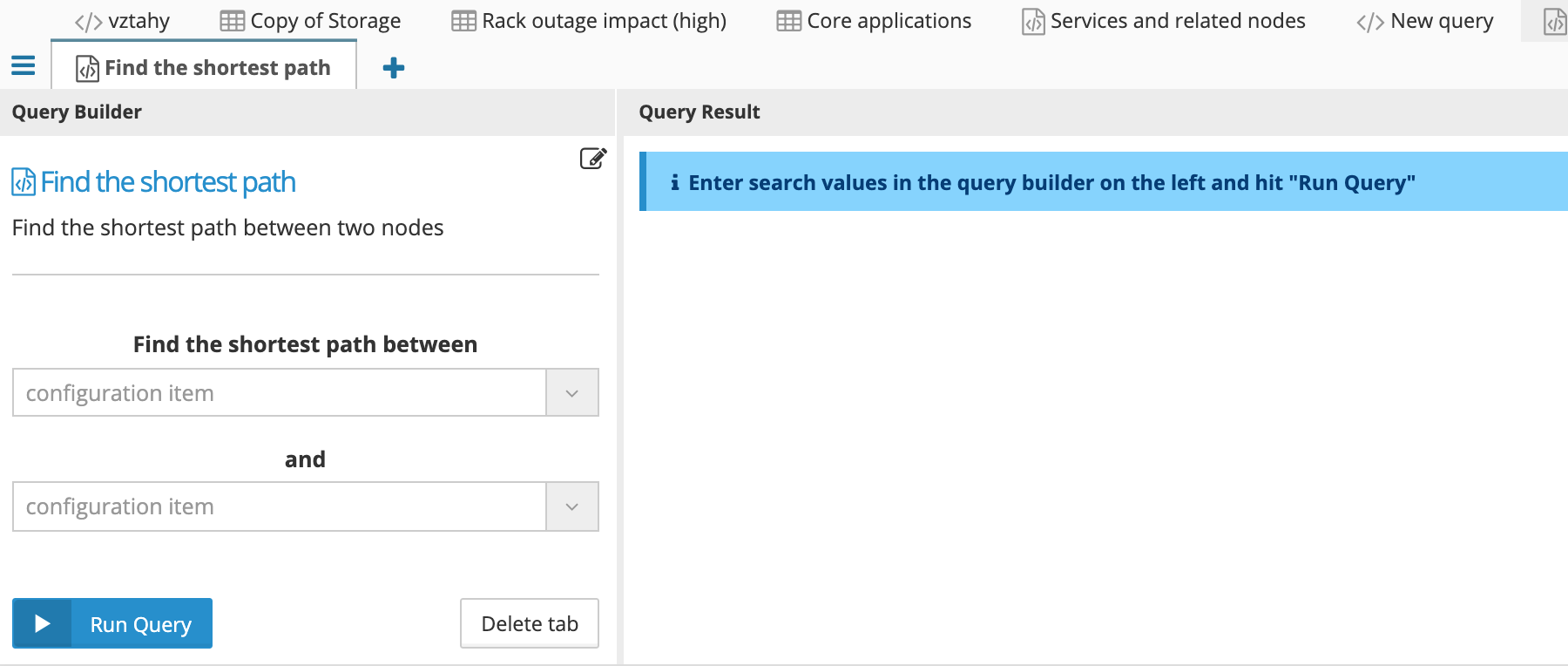 Graphlytic: Run Query Template Find_the_shortest_path