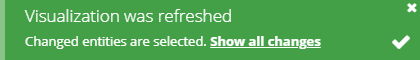 Graphlytic visualization notification about changes in the saved visualization